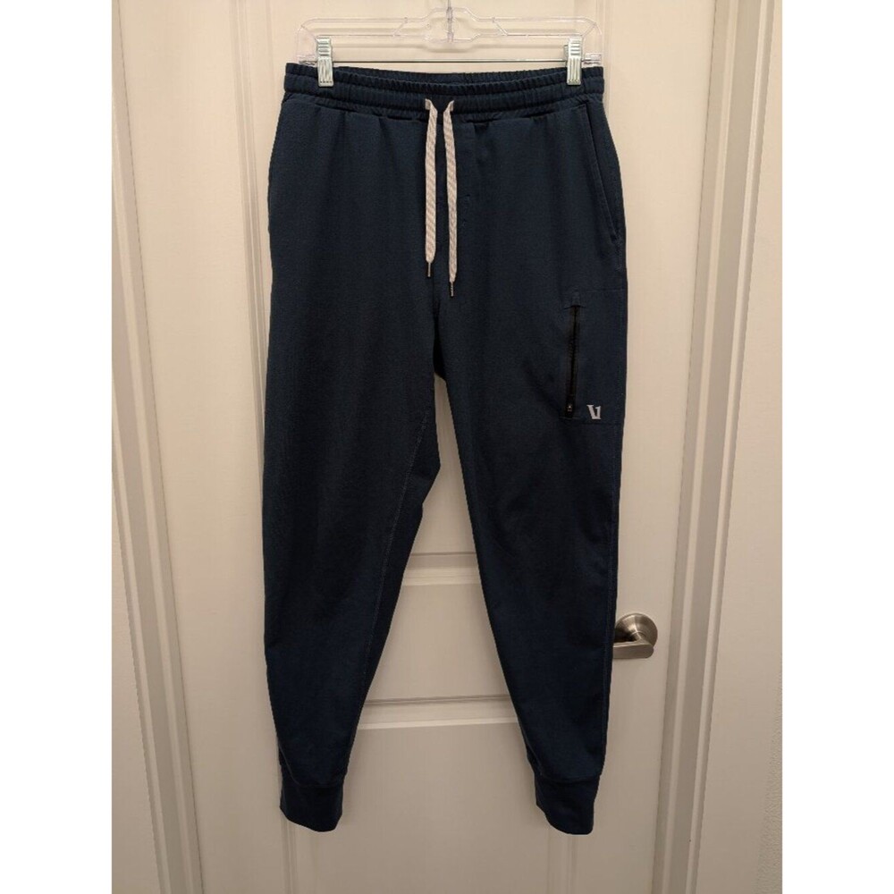 Vuori Men's Medium Blue Performance Joggers Pants Drawstring Zip Pocket Active